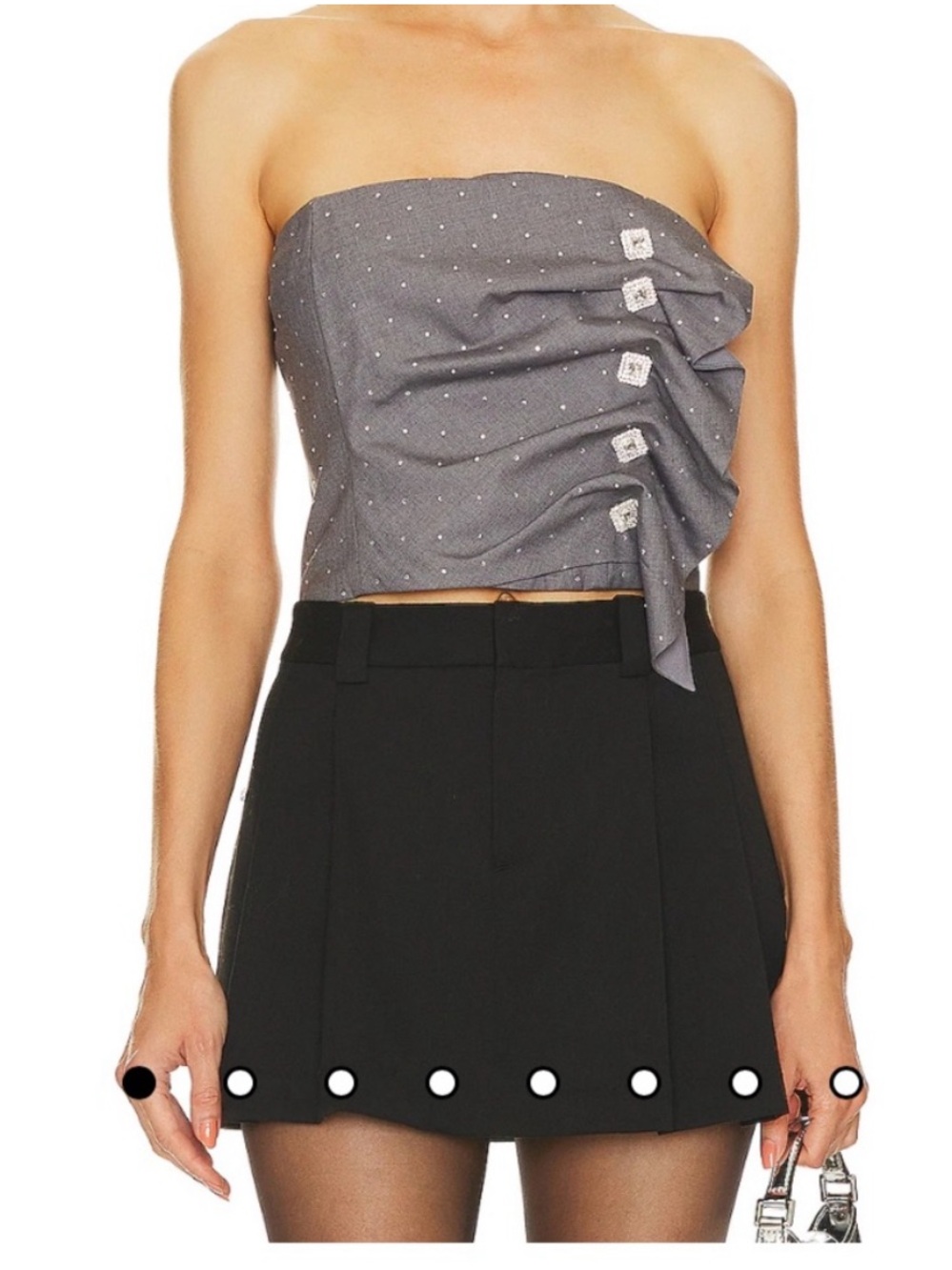 Lovers + Friends Rhinestone Embellished Corset Top Size S